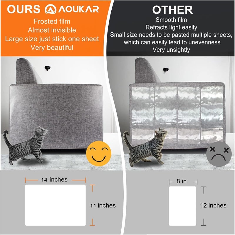 AOUKAR Anti-Cat Scratch Furniture Protector from Cats scratching-20-Pack Clear Sofa Guard Tape for Couches, Deterrent Pet Protection Film to Stop Cats Clawing Corners & Edges - Image 4